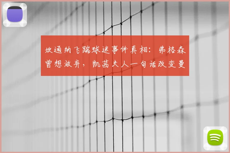 坎通纳飞踹球迷事件真相：弗格森曾想放弃，凯茜夫人一句话改变曼联历史，坎通纳亲述留队内幕